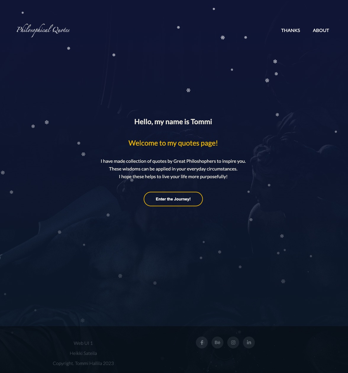 Screenshot of Philosophical Quotes page